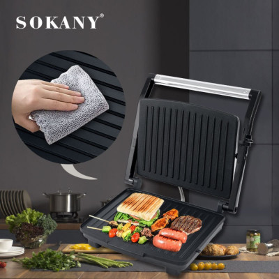 Máy kẹp nướng bánh mì SOKANY SK-202 ép bánh sandwich, rán trứng, nướng thịt CHỐNG DÍNH đa năng dễ dang vệ sinh - HÀNG CHÍNH HÃNG