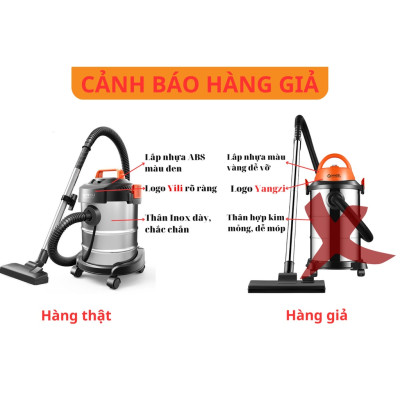 Máy hút bụi công nghiệp đa năng khô và ướt ABG Yili YLW-6263A loại 12 lít công suất 1200W - thùng inox kèm lõi lọc thay thế - Hàng Chính Hãng