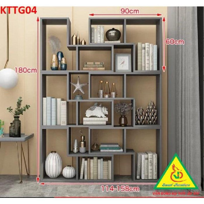 Kệ sách để sàn, kệ sách tự đứng, kệ trang trí KTTG04 ( Bộ gồm 6 kệ L)  - Nội thất lắp ráp Viendong Adv