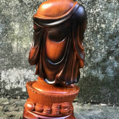 Tượng phật di lặc chúc phúc gỗ hương tô mầu giả cổ kt 60×24×15cm