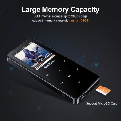Máy Nghe Nhạc Ruizu D51 - Bộ Nhớ Trong 8Gb, Bluetooth 5.1, Loa Ngoài, Nhạc Lossless, Xem Video, Đa Định Dạng MP3 WAV APE WMA FLAC OGG Văn Bản Hình Ảnh, Màn hình 1.8" Pin Lithium 400mAh 10 Tiếng, Hỗ Trợ Thẻ Nhớ Ngoài 128Gb - Hàng Chính Hãng