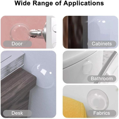 Miếng Đệm Silicone Trong Suốt Dán Tường Chặn Cửa, Chống Va Đập Cánh Cửa, Mềm Mại Và Siêu Dính, Dễ Dàng Sử Dụng. TakyHome 1700tron
