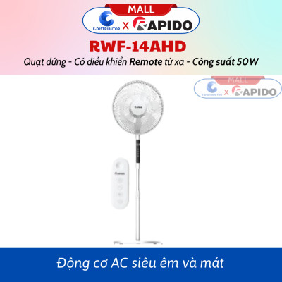 Quạt đứng Rapido RWF-16AHD / RWF-14AHD (Điều khiển từ xa) - Có Chức Năng Điều Khiển Remote Từ Xa - Hàng Chính Hãng - Bảo Hành 12 Tháng