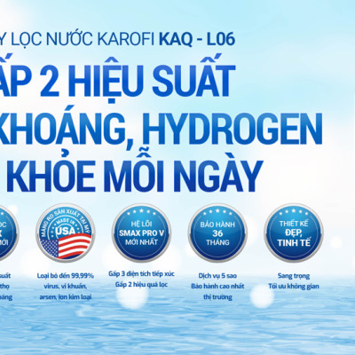 Máy lọc nước RO Mỹ 11 lõi Karofi KAQ-L06 Aiotec RO - Giao trước lắp sau miễn phí toàn quốc - Bảo hành 36 tháng - Hàng chính hãng