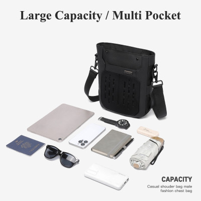 Túi Đeo Ngang OZUKO Thời Trang Nam Chống Thấm Nước Ngoài Trời Nhẹ Du Lịch Túi Đeo Vai Nhiều Lớp