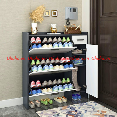 [Kèm Ảnh Thực Tế - Miễn phí vận chuyển & Lắp đặt]Tủ giày thông minh siêu mỏng cao cấp Ohaha - TGCC023