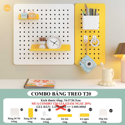 Bảng lỗ  Pegboard Dola Home kim loại cao cấp tiện dụng đặt bàn học, bàn làm việc, trang trí decor nhà cửa ngắn nắp