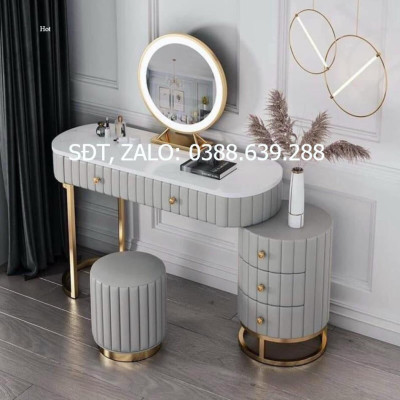 Hàng Siêu Cấp Bộ bàn ghế trang điểm 5 ngăn bọc da hiện đại kèm gương  - Giá Tại Xưởng