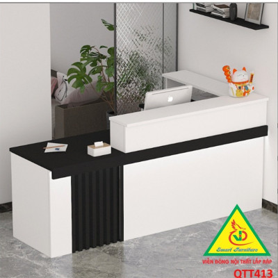 QUẦY LỄ TÂN, QUẦY TIẾP TÂN, QUẦY TÍNH TIỀN, QUẦY THU NGÂN QTT413 ( không đèn) - Nội thất lắp ráp Viễn Đông Adv