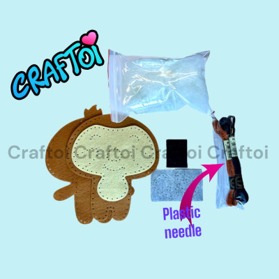 KIM NHỰA Bộ Thủ Công Trẻ Tự Làm Thú Bông 5+ SLOTH Sleepy Joe Craftoi Felt Sewing toy prepunched holes plastic needle