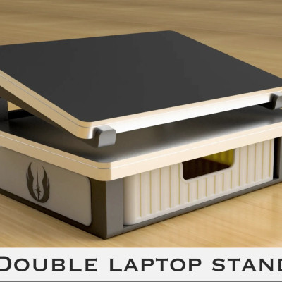 Giá đỡ laptop 2 tầng có hộc tủ, tháo rời dễ dàng, tiện lợi