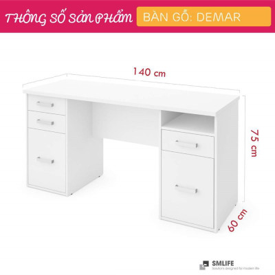 Bàn máy tính gỗ công nghiệp cao cấp SMLIFE Demar