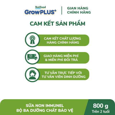 Sữa bột Nutifood GrowPLUS+ Sữa Non Immunel trên 2 tuổi Lon 800g