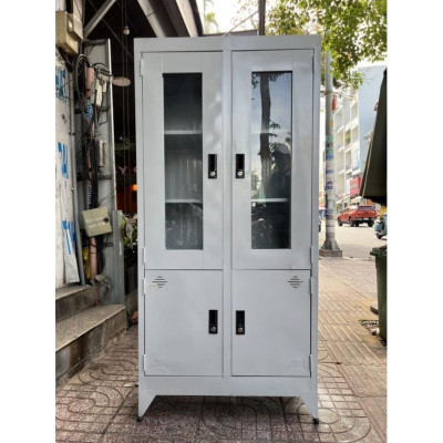 Tủ hồ sơ 4 cánh kính mở sơn tĩnh điện - BA
