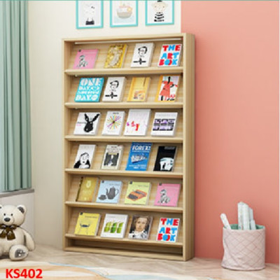 Kệ sách gỗ MDF, Kệ đựng sách báo, Kệ sách ở trường KS402 - NỘI THẤT LẮP RÁP VIENDONGADV