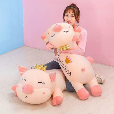 Thú nhồi bông heo đội vương miện princess khủng lồ - Size từ 75cm đến 1m1 - Quà tặng gấu bông heo nữ hoàng êm mịn.