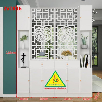 Tủ kệ trang trí kiêm vách ngăn phòng khách , nhà bếp 2VTK16A - Nội thất lắp ráp Viendong Adv