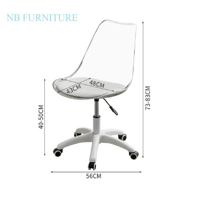 Acrylic transparent cosmetic chair study backrest bedroom swivel chair dresser office chair. Ghế mỹ phẩm trong suốt acrylic nghiên cứu tựa lưng phòng ngủ ghế xoay tủ quần áo ghế văn phòng.