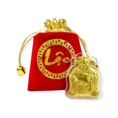 Phụ Kiện Ông Thần Tài Dát Vàng Cao Cấp TL04 - Tặng Túi Gấm Lộc