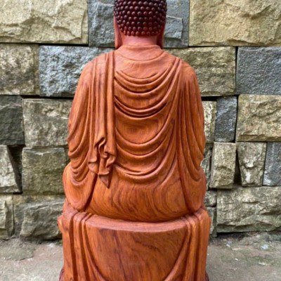 Tượng phật nam mô bổn sư  thích ca  bằng gỗ hương đá pu giả cổ cao cấp kt cao 50×15×15cm 