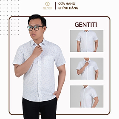 Áo sơ mi nam trắng họa tiết vệt xanh xám GENTITI By Thái Tuấn - 1C813HAKT121