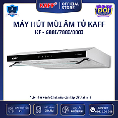 Máy hút mùi âm tủ inox phối kính cảm ứng 800mm KAFF KF-888I - Hàng Chính Hãng