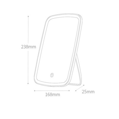 Gương Để Bàn Đèn LED Gương Cảm Ứng Để Bàn Trang Điểm Gương Có 3 Chế Độ Sáng Đổi Màu Sạc USB 23x16cm