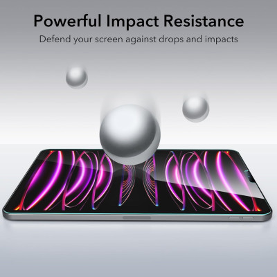 Bộ 2 miếng dán màn hình ESR cho iPad Pro 12.9 inch (2022/2021/2020/2018, thế hệ 6/5/4/3), Kính cường lực có khung căn chỉnh - Hàng Chính Hãng