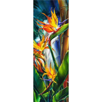 Thảm tập yoga chính hãng Yvonne hoạ tiết Hoa Thiên điểu (Bird of Paradise) - TẶNG KÈM 3 PHẦN QUÀ - dày 4mm, bề mặt nhám, siêu bám, chống trơn trượt, thấm hút mồ hôi, càng nhiều mồ hôi càng bám, dễ vệ sinh, bề đẹp, sang trọng