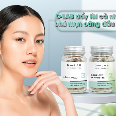 Viên uống D-LAB • Hỗ trợ điều trị mụn • Thanh lọc da • Phục hồi tổn thương • Détox Peau • Skin Detox • Pháp