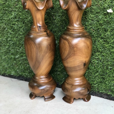 Cặp lục bình (lộc bình ) bằng gỗ bách xanh ,phong thủy ,hút tài lộc  liền khối thơm phức 