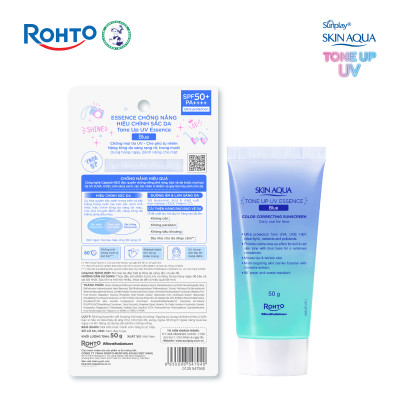 Kem chống nắng nâng tông Skin Aqua Tone up Blue cho da vàng có khuyết điểm đỏ, dạng tinh chất Sunplay Skin Aqua Tone Up UV Essence Blue SPF 50+ PA++++ 50g