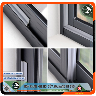 Ron Chặn Khe Cửa HT SYS - Chất Liệu PU Và PE Cải Tiến - Ron Chặn Khe Cửa, Chân Cửa, Khung Cửa - Ngăn Gió Lùa, Cách Âm, Chống Bụi, Ngăn Côn Trùng, Chống Thoát Khí Điều Hòa, Chống Va Đập Cửa - Hàng Chính Hãng