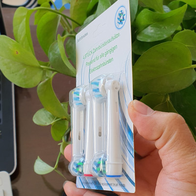 Cho máy Oral B Braun Cross Action EB50A, Bộ 4 đầu bàn chải đánh răng điện đánh tan mảng bám Minh House