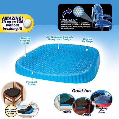 Đệm ngồi 3D Silicon 2 lớp cao cấp thoáng khí chống đau mỏi, Đệm Ngồi Thông Minh Lưu Thông Máu Thoáng Khí, đệm lót ghế ngồi silicon 3d - Hàng Chính hãng dododios
