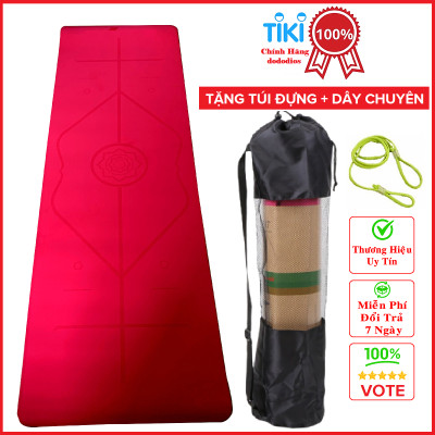 [LOẠI TỐT - ĐỊNH TUYẾN] Thảm tập Yoga định tuyến TPE cao cấp tặng kèm túi đựng - chống trơn trượt thấm hút mồ hôi tốt chính hãng DODODIOS - Dây Buộc Chuyên Dụng Tập Yoga