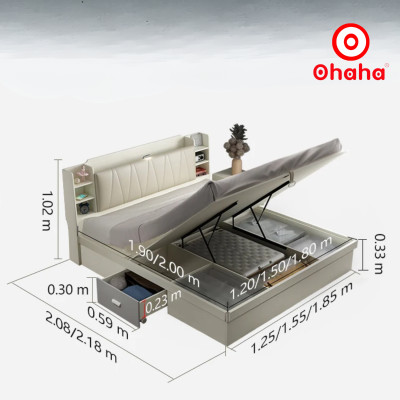 Giường ngủ gỗ công nghiệp bọc nệm Ohaha - GN009