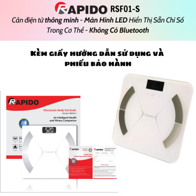 Cân sức khỏe và phân tích các chỉ số cơ thể Rapido RSF02-S (Trắng) Không bluetooth - Hàng chính hãng