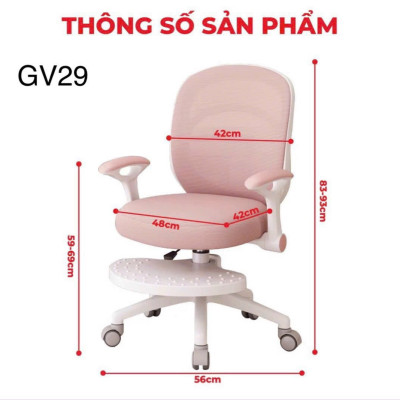 Ghế học sinh chống gù đa năng Juno sofa nâng hạ chiều cao tay gạt CT GV29 có khóa bánh trọng lực, xoay 360 độ