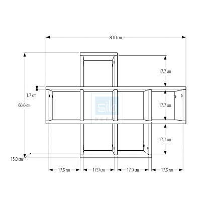 Kệ Gỗ Treo Tường 7 Ngăn, Để Sách Vở Và Vật Dụng Trang Trí SIB Decor KT519