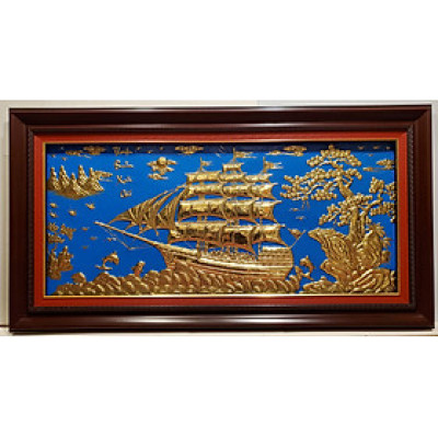 Tranh đồng vàng nguyên chất - Thuận buồm xuôi gió 