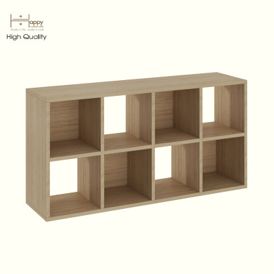 HAPPY FURNITURE , Kệ sách 8 ngăn - CHANN, KSA_101 , 106cm x 28cm x 54cm DxRxC