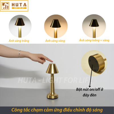 Đèn Bàn Led Quầy Bar Nhà Hàng HUTA RESNONCUT Đèn Tích Điện Cảm Ứng Điều Chỉnh Ánh Sáng Trang Trí Bàn Ăn Lounge Sự Kiện