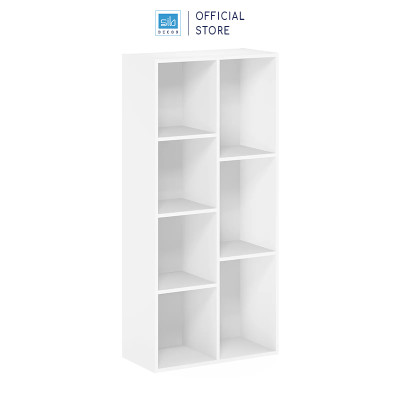 Kệ Sách Gỗ 7 Ngăn Có Hậu Kích Thước 105.8 x 50 x 24cm SIB Decor Cabinet KSG51