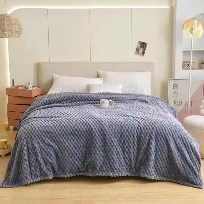 Chăn Hè, Chăn Văn Phòng Lông Tuyết Kẻ Ô Vuông Nhập Khẩu, Kích Thước 2m2 x 2m - HÀNG CHÍNH HÃNG MINIIN