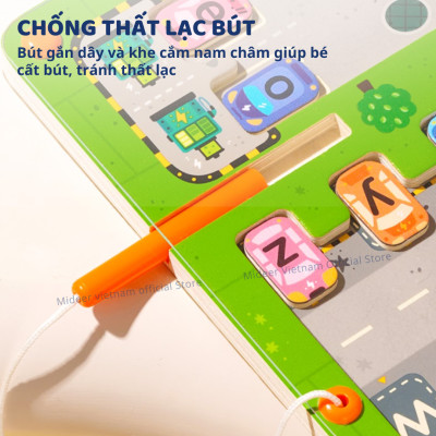 Bảng gỗ mê cung, bảng chữ cái cho bé Mideer Magnetic Maze · Parking Lot