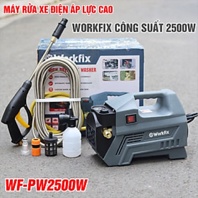 ( Động cơ Lõi Đồng ) Máy Rửa Xe Điện Workfix Cao Áp Công Suất Lớn 2500W - WF-PW2500W - Đây Đồng , Động cơ 160BAR - Bảo Hành Chính Hãg 6 Tháng