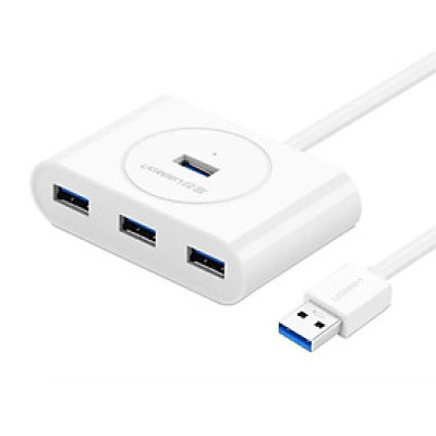Ugreen UG20283CR113TK 1m màu Trắng Bộ chia HUB USB 3.0 sang 4 USB 3.0 hỗ trợ nguồn micro 5V cổng micro - HÀNG CHÍNH HÃNG