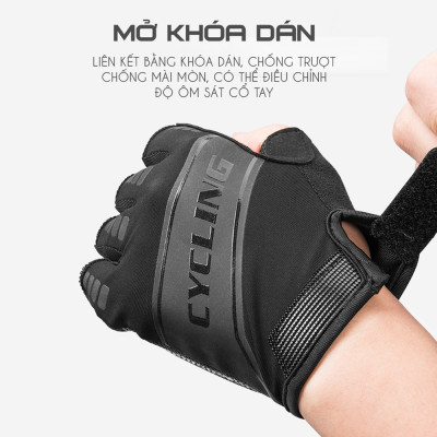 Găng Tay Bao Tay Xe Đạp Nửa Ngón Hở Chống Trơn Trượt Với Thiết Kế Thoáng Khí, Hút Mồ Hôi, Đàn Hồi Chống Sốc Cho Xe Đạp Thể Thao MTB, Địa Hình