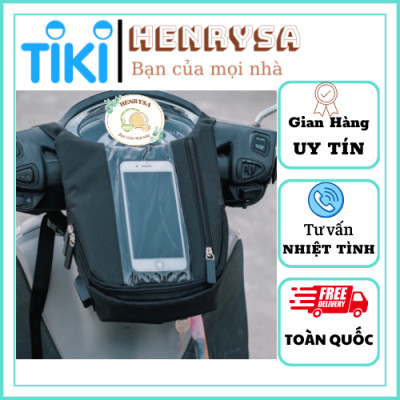 Túi treo đầu xe máy vải bố, túi ghi đông treo đầu xe máy chuyên dụng cho Grap,Goviet, bee, anh em xe ôm công nghệ- HENRYSA
